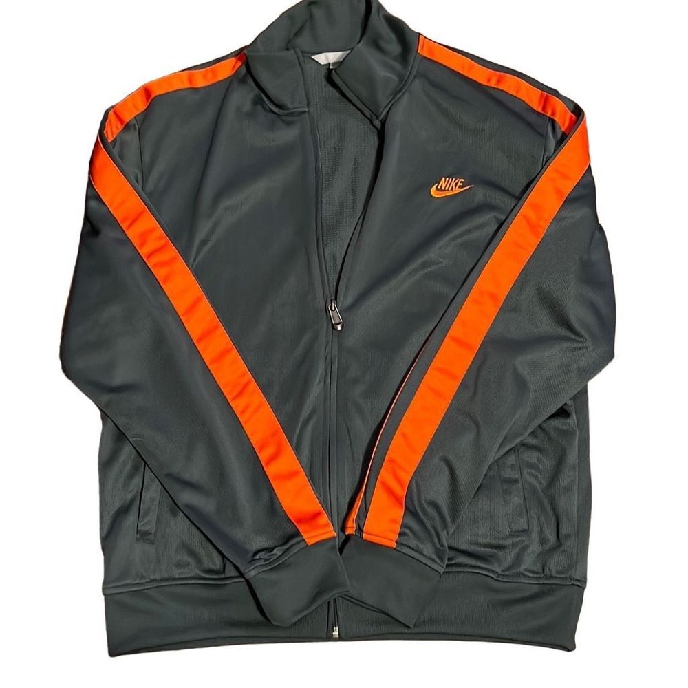 Nike, gray and orange track jacket